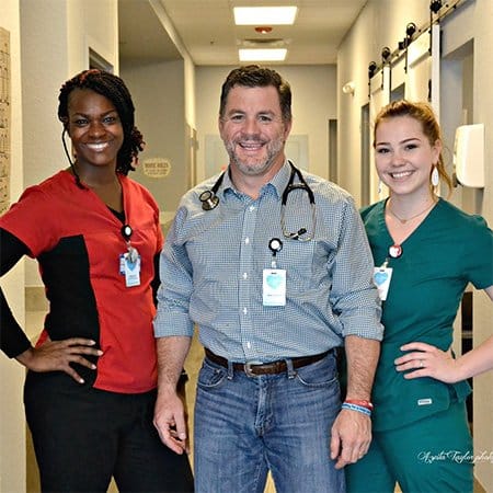 Mark Roberts with nurses