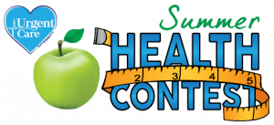 A sign reads: summer health contest