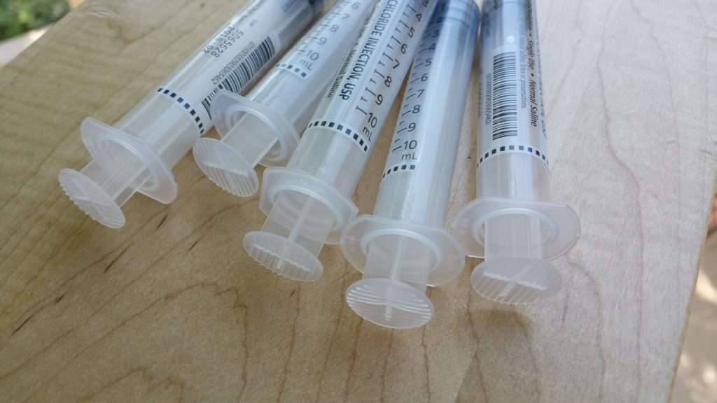 a bundle of syringes